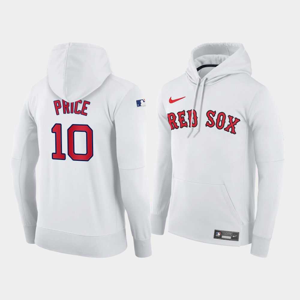 Men Boston Red Sox 10 Price white home hoodie 2021 MLB Nike Jerseys